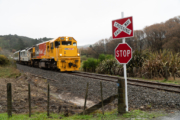 Research of motorist behaviour at railway level crossings found that of over 3,600 drivers, 47 per cent failed to stop or prepare to stop at crossings with ‘Stop’ or ‘Give Way’ signs. Photo: KiwiRail