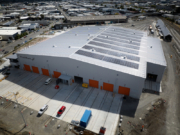 Solar panels have been installed at the new mechanical hub at Waltham, Christchurch, as part of KiwiRail’s commitment to decarbonisation. Photo: KiwiRail